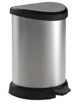 Poubelle à pédale aspect métal 5 L Curver