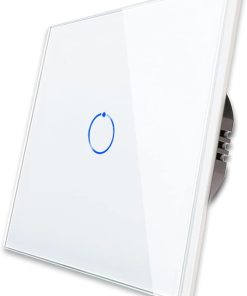 Interrupteur Tactile avec Panneau en Verre et LED d’état, 500 W/Canal