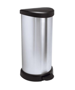 Poubelle à pédale aspect métal 40 L Curver