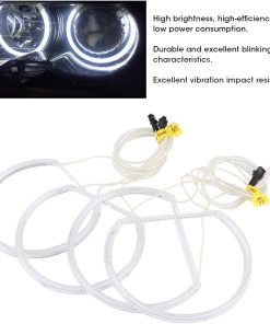 12V CCFL Angel Eyes Halo Anneaux avec High Fit pour E46 Blanc