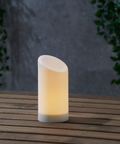 Bougie bloc, LED, blanc/intérieur/extérieur, 16 cm