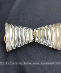 Ancienne boucle ceinture verre forme noeud papillon