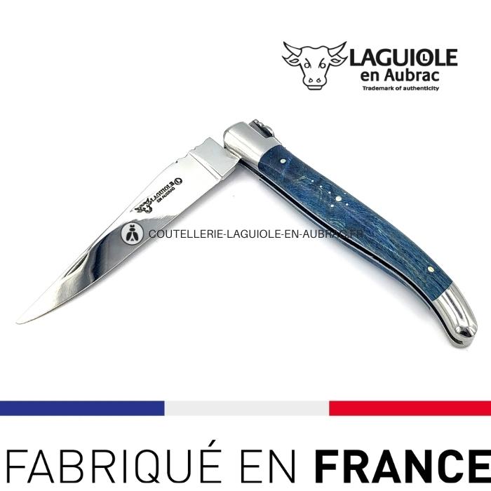 Couteau Laguiole manche Loupe de Peuplier Bleue – Image 2